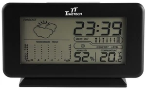 Wetterstation Uhr Wecker schwarz Schlummer Alarm Kalender Temperatur Zeit 12/24 - Bild 1 von 3