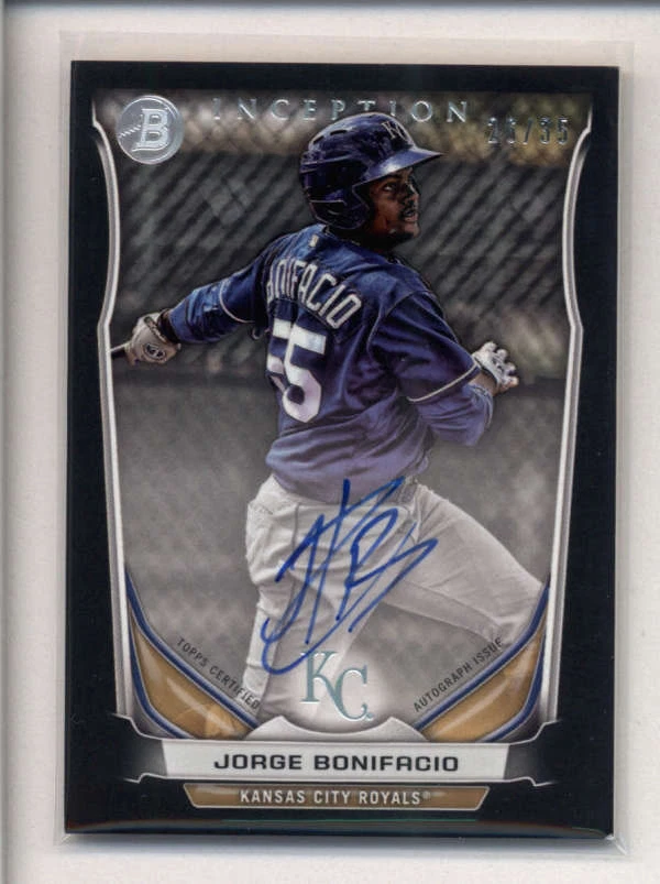 JORGE BONIFACIO 2014 BOWMAN INCEPTION BLACK ROOKIE AUTOGRAPH AUTO #/35 AX3174 - Image 1 of 1