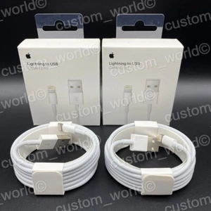 2 x Genuine Charger 2M iPhone USB Fast Cable For Apple iPhone 7 8 XS SE 11 12 13 - Picture 1 of 4