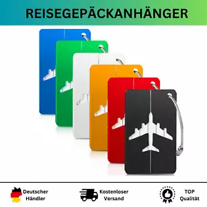 Reise Kofferanhänger Gepäckanhänger Namensschild Urlaub Flugzeug Trolley - Bild 1 von 22