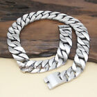 Mens Huge Heavy CHUNKY Curb Cuban Chain Necklace Brushed 31/32mm Stainless Steel