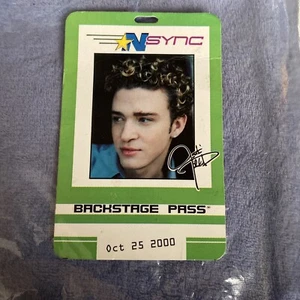 2000 ZEEKS INC JUSTIN TIMBERLAKE "NSYNC" REPRODUCTION BACKSTAGE PASS - Picture 1 of 3
