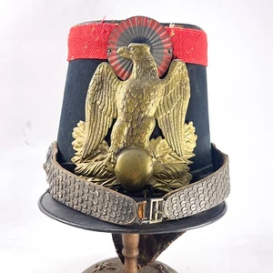 Original französischer Shako Helm Modell 1852 2. Kaiserreich Shako nicht in Betrieb genommen - Bild 1 von 24