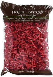 Amscan Festive Solid Color Paper Shreds & Strands Party Supply, Red (Value 2-Oz) - Picture 1 of 1