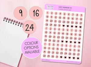 Date Numbers Planner Stickers | Functional Date Covers Numbers Daily Circle - Picture 1 of 3