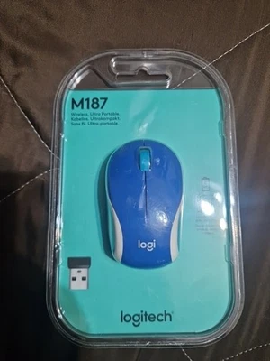 Mouse Logitech M187 Blu Batteria Wifi - Immagine 1 di 3