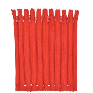 100 PCS Red 9 Inch Nylon Coil Zippers Bulk, Tailor Sewer Sewing Crafts, Crafter - Picture 1 of 3