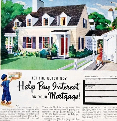 1937 Dutch Boy Lead Paint Advertisement National Lead Company Vintage DWQQ5 - Image 1 of 2