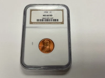 1952 P 1c Lincoln Cent - NGC - MS66 - RD MS66RD - NICE COIN - NO RESERVE!!! - Image 1 of 4