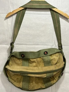 Vintage Messenger Bag Strap Satchel Pack Canvas Olive Drab Green Zipper Storage - Picture 1 of 10