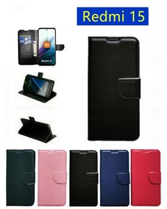 COVER CUSTODIA A LIBRO  CHIUSURA CLIP MAGNETICA PER XIAOMI REDMI 15 - Foto 1 di 9