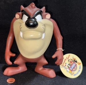 c1995 WB: TASMANIAN DEVIL - Piggy Bank Coin Collector 7” Tall - Hard Vinyl - Picture 1 of 5
