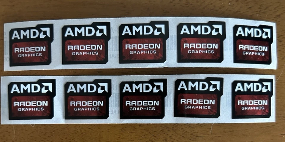 AMD Radeon Graphics Stickers -(10)- 17.5 x 17.5mm Case Badge Logo Laptop- NEW - Image 1 of 1