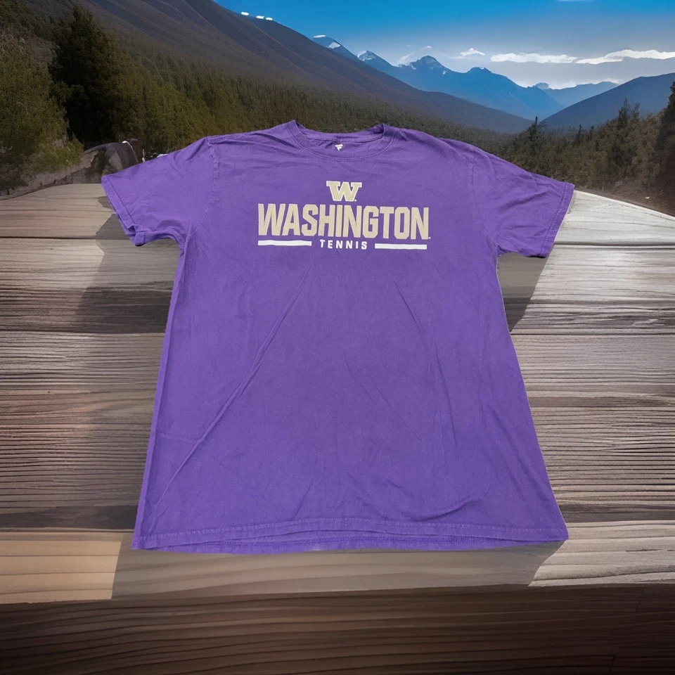 Camiseta grande emitida por el equipo de tenis Huskies de la Universidad de Washington NCAA rara Foto 1 de 4
