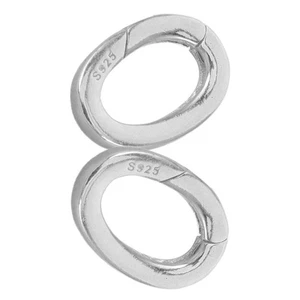  2 pezzi Fermagli per gioielli ad anello ovale in argento - Fermaglio a molla - Foto 1 di 12