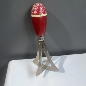 Vintage 1920’s A&J Red Painted Wood Handle Kitchen Chopper Utensil - Picture 1 of 6