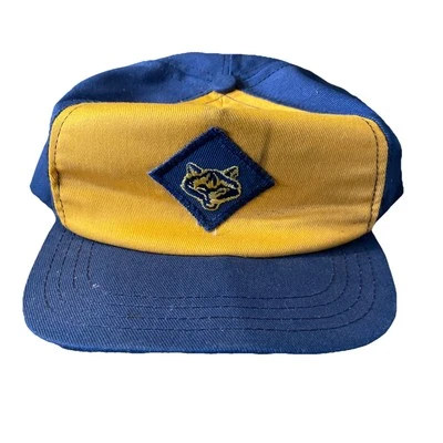 VINTAGE 1990's CUB SCOUTS BSA SNAPBACK HAT CAP YELLOW & NAVY Size S/M - Image 1 of 4