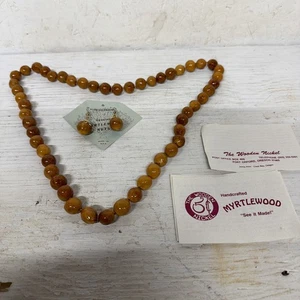 Genuine Oregon Myrtle Wood Earrings and Matching Necklace New - Picture 1 of 5