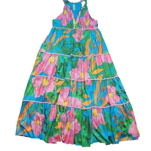 Maxi Vestido PQ Natación Zinnia Volantes En Niveles Talla M/L - Imagen 1 de 5