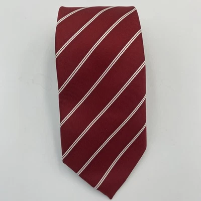 Van Heusen Burgundy White Stripes Silk Tie - image 1 of 4