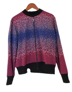 St. John Damen Reißverschluss vorne Bomberjacke Seide abstrakt Retro Größe Medium gebraucht, in einwandfreiem Zustand Medium - Bild 1 von 13