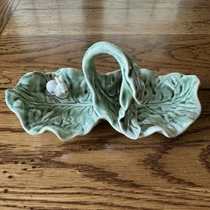 Weißer Hase Kaninchen geteilt Schmuck Süßigkeiten Griff Schale Grünkohl Salat - Bild 1 von 5