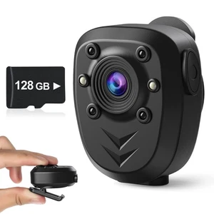 Mini Corpo Fotocamera Videoregistratore Integrato 128GB Scheda di Memoria con Visione Notturna... - Foto 1 di 6