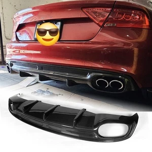 Carbon Fiber Rear Bumper Diffuser Lip for Audi A7 Sline S7 Pre-facelift 2012-15 - Picture 1 of 11