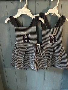 Tommy Hilfiger Bib Navy Blue/White Striped Dresses | Girls Size 5 - Picture 1 of 5