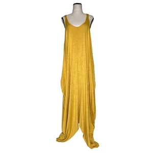 Indigo Thread Mustard Yellow Bubble Harem Maxi Dress Women's 2X Boho Lagenlook - Picture 1 of 8