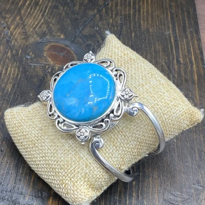 Barse Jardin Cuff Bracelet- Blue Howlite- Silver- NWT - Image 1 of 4