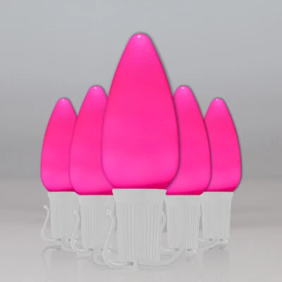 50 C9 OptiCore Shatterproof LED Christmas Lights Smooth Finish, White Wire 50ft - Image 1 of 4