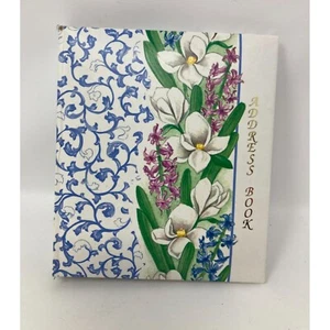 Vintage Address Book Metal Ring Binder Floral Cover - Picture 1 of 7