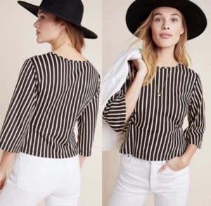 NWT Scotch & Soda Anthropologie Striped Peplum Top - Picture 1 of 7