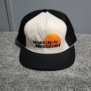 Vintage Wake Up To Missouri Snapback Mütze Erwachsene schwarz verstellbar Trucker 80er - Bild 1 von 9