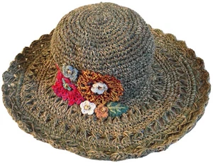 Cappello a secchio in canapa all'uncinetto naturale - Foto 1 di 8