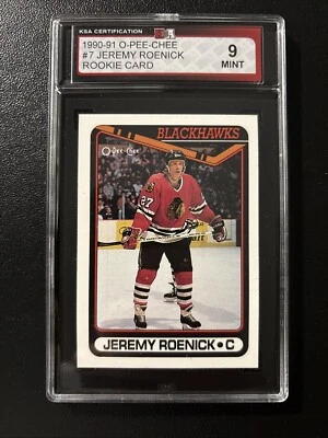 1990 91 O-PEE-CHEE #7 JEREMY ROENICK TC ROOKIE KSA 9 MINT NEW-LABEL! - Image 1 of 2