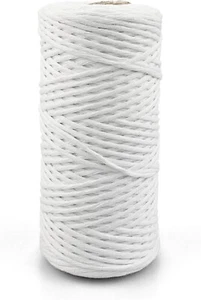 1x Makramee Garn Weiß 2mm 150m einfach gedreht Kordel Baumwolle Textilgarn - Bild 1 von 7