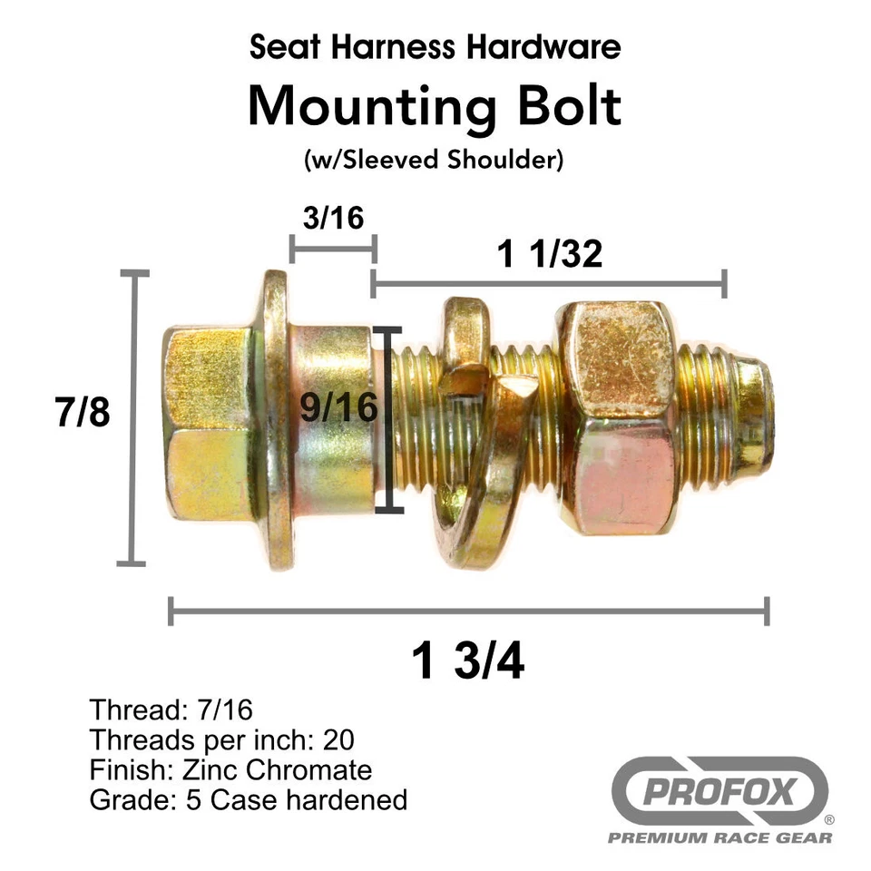 Arnés de cinturón de seguridad herrajes perno manga hombro regazo montaje perno arandela tuerca Foto 1 de 1