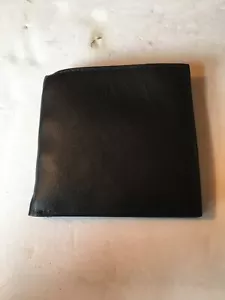 Men's Hipfold Wallet Black Genuine Leather - Picture 1 of 5