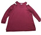Nwt Womens Kenneth Cole Anemone Dark Pink Cold Shoulders Shirt Top Xxl