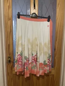 Ladies Roxy Cream/Pink Floral Trim/Sequin Tie Waist Skirt - Large (32") - Picture 1 of 3