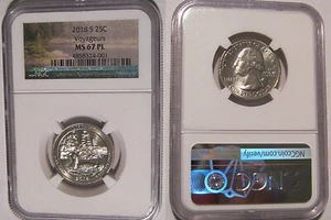 2018 S Voyageurs Quarter 25c NGC MS 67 PL PROOFLIKE - Picture 1 of 2