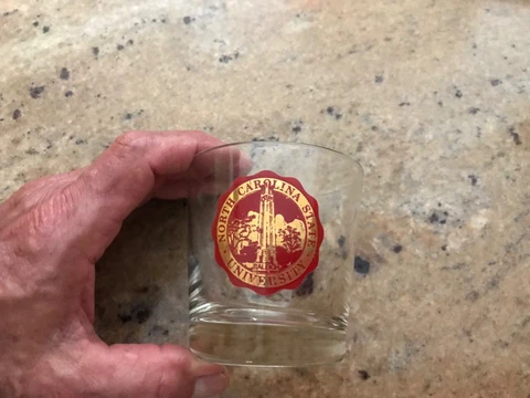 Vintage N C State University whiskey glass Cover