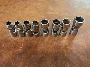 Snap-On 10-17MM 3/8” Drive Metric Universal/Swivel Shallow Socket Set USA Chrome - Picture 1 of 2