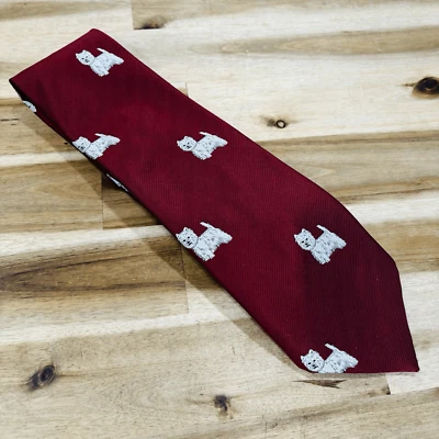 Corbata de cuello retro vintage Westies West Highland patrón de perro terrier blanco Foto 1 de 3