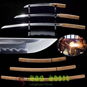 Un conjunto de 3 espadas afiladas Hamon Japón reales Daisho Shirasaya Katana Wakizashi Tanto - Imagen 1 de 12