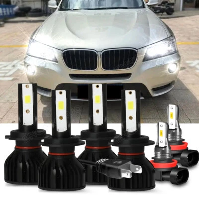Para BMW X3 2004 2005-2014 - 6x 6000K Faro LED Alto/Bajo + Bombillas antiniebla P4C Foto 1 de 4