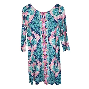 Lilly Pulitzer Ophelia Dress M Seaside Aqua Coconut Cove Cruise Resort Event - Picture 1 of 9