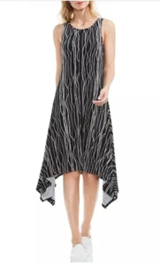 NWT $99 VINCE CAMUTO Size XS Sleeveless Electric Lines Handkerchief Hem Dress - Picture 1 of 12